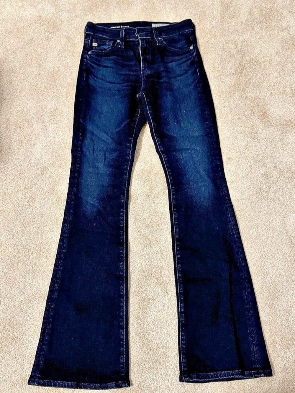 AG Farrah Boot Black Flare Jeans Waist 25